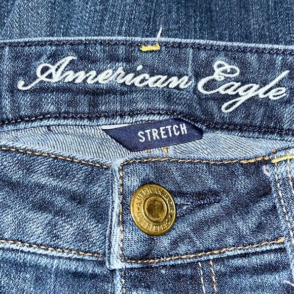 American Eagle Stretch Skinny Low Rise Jeans Size 6 Regular Medium Denim Wash - Picture 6 of 7